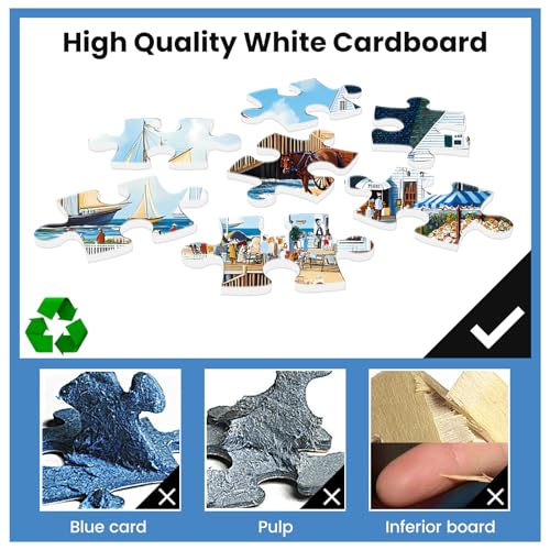 Jigsaw Puzzles 300 Pieces for Adults White Villa Puzzle 300 Pieces Adult Puzzles Games for Kids Ages 8-10 10-12 Recycled Cardboard Puzzle Pieces Family Challenging Game 20.5x15IN - style: White Villa