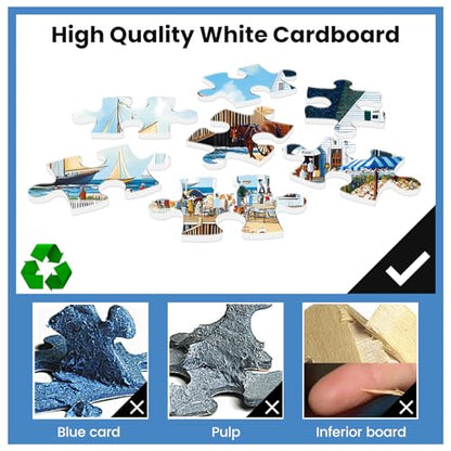 Jigsaw Puzzles 300 Pieces for Adults White Villa Puzzle 300 Pieces Adult Puzzles Games for Kids Ages 8-10 10-12 Recycled Cardboard Puzzle Pieces Family Challenging Game 20.5x15IN - style: White Villa