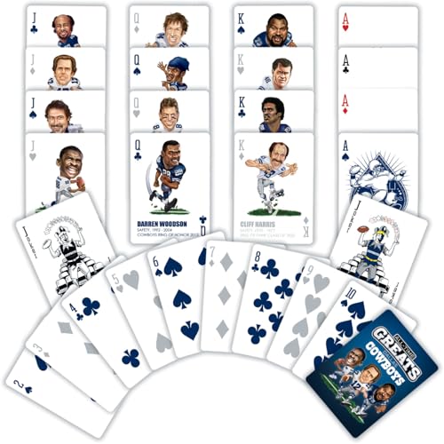 MasterPieces Family Games - Dallas Cowboys All-Time Greats Playing Cards - Officially Licensed Playing Card Deck for Adults, Kids, and Family - style: Dallas Cowboys