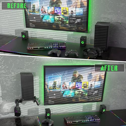 ADZ Series X Wall Mount for Xbox Series X Console, Multifunction Wall Mount Stand Includes Strong Metal Base and Xbox Controller Holder Mounts
