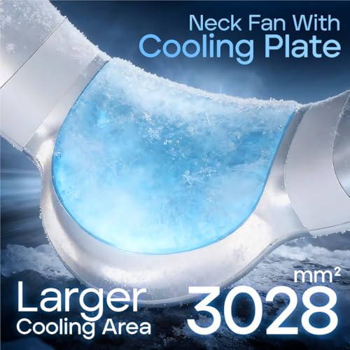 Cooling fan neck ac air conditioner, Rechargeable Neck Fan with Semiconductor Cooling Plate, 7000mAh Portable Battery, 3+ Hours Runtime, 360g Lightweight Wearable for Travel, Hot Flashes, and Outdoor.