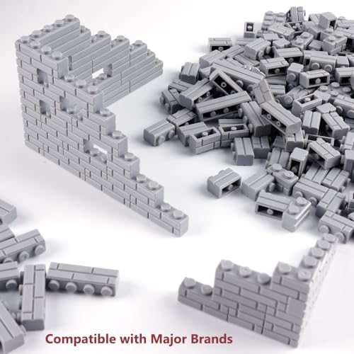 Classic Wall Bricks Bulk Accessories: 340 PCS Masonry Profile Building Block Parts and Pieces Sets(Light Gray) - color: Light Gray