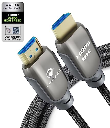 8K HDMI 2.1 Cable 6.6ft 48Gbps, Ultra High Speed HDMI Cable, 4K HD 120Hz 144Hz 2K 240Hz Gaming HDMI Cable 2.1 Certified, eARC HDCP 2.2&2.3 HDR 10+ Dolby Compatible with PS5/Xbox Series X/Apple TV 4K - size: 6.6 ft