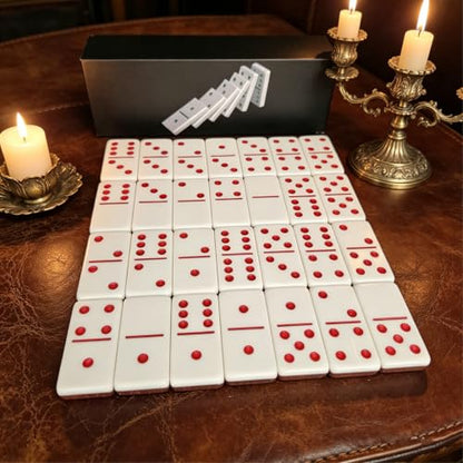 Premium Double 6 Dominoes Set 28 Tiles for Adults,Domino Board Games with Case for for Birthdays, Holidays and Special Occasions (Dominoes-Pink-Dog) - style: Dominoes-Pink-Dog