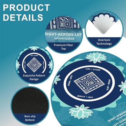 Mahjong Mat for Table,31.5 * 31.5in 3mm，Non-Slip, Silent. | Mahjong Mat with Rules with Storage Bag， Reduction Gaming Mat for Mahjong, Poker, Board Games, Dominoes (Turquoise) - color: Turquoise