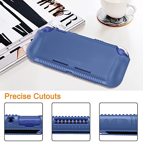 FINTIE Soft Silicone Protective Case for Nintendo Switch Lite 2019 | Ergonomic Grip, Anti-Slip, Shock-Absorption & Anti-Scratch, Lightweight Grip Case Cover, Navy Blue - color: Navy Blue