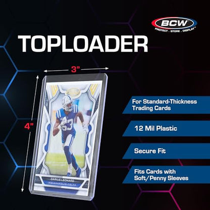 BCW Card Sleeves and Toploaders for Card Combo - 300 Count | Premium Top Loaders and Acid-Free Penny Sleeves | Great for Football, Magic: The Gathering, Pokémon, and Baseball Card Protectors - size: 300 Pack