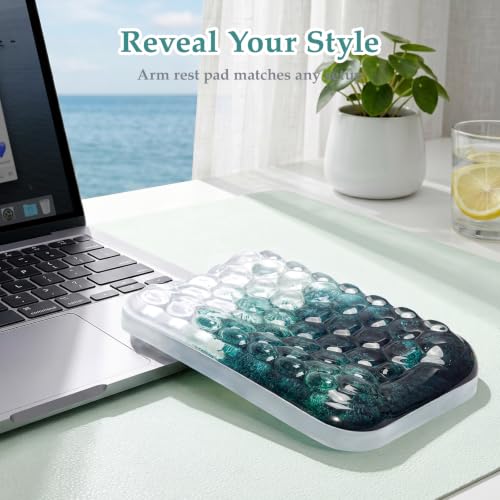 Ospelelf Elbow Wrist Rest Pad for Desk, Gel Arm Rest Pad Support for Laptop | Ergonomic Support for Typing & Mouse, Cool-touch, Lightweight, 6.29" × 4.33" × 0.98", Home Office Computer Use - style: Forest
