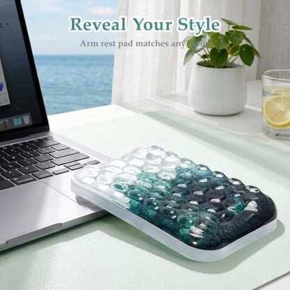 Ospelelf Elbow Wrist Rest Pad for Desk, Gel Arm Rest Pad Support for Laptop | Ergonomic Support for Typing & Mouse, Cool-touch, Lightweight, 6.29" × 4.33" × 0.98", Home Office Computer Use - style: Forest