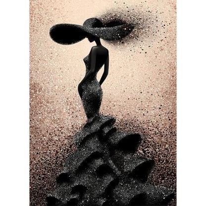 Impossible Puzzles for Adults 1000 Pieces, PICKFORU Black Women Aesthetic Art Puzzle, Beauty Elegant Lady Diamond Aesthetic Art Challenge Jigsaw Puzzle - style: Brilliant Elegant Puzzle