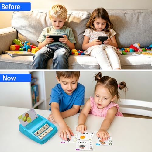 Toys for 3-8 Year Olds Boys Girls, Matching Letter Game Educational Games for Kids Ages 3-8 Birthday Gifts for 3-8 Year Olds Boys Girls Preschool Kindergarten Educational Spelling Toys Light Blue - color: Light Blue