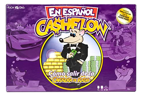 Rich Dad Cashflow Spanish Board Game with Message from Robert Kiyosaki, Up to 6 Players - Fun and Educational Learning Games for Friends and Family - style: Spanish Version