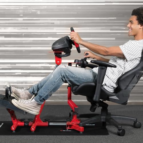 Arozzi Velocita Universal Racing Simulator Cockpit Compatible with Most Racing Sim Gear and Gaming Chairs Collapsible Telescopic and Portable - Red | Universal, Compatible with Racing Sim Gear & Gaming Chairs, Collapsible, Telescopic, Portable - color: RE
