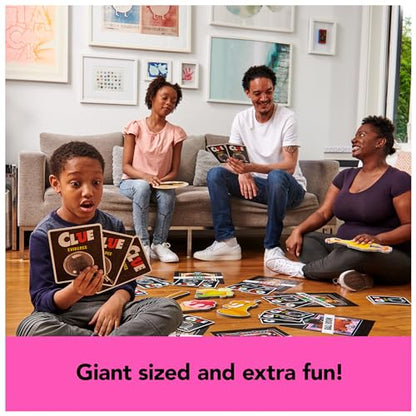 Spin Master Games, Clue Giant Edition, Family Game for Indoor & Outdoor Fun with Big Oversized Board, for Family and Kids, 2-4 Players, Ages 6 & Up | Oversized Vinyl Game Board, Encourages Deductive Reasoning STEM Skills, Fun Family Game Night, For 2-4 Pl
