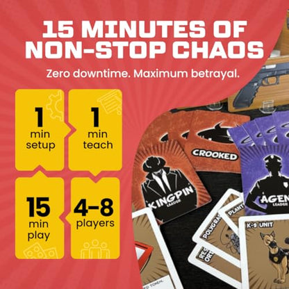 Pull the Pin Games Good Cop Bad Cop - Board Games & Card Games for Epic Fun - Hidden Identity Party Card Game - Fast-Paced Social Deduction - Easy to Learn - 4-8 Players - Award-Winning Family Game