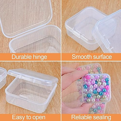 Mathtoxyz 36PCS Organizer Box, Small Organizers and Storage Containers Rectangle Holder Plastic Cases for Clay Beads Bracelet Making DIY Jewelry Craft Nail