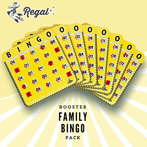 Regal Bingo Bulk Bingo Cards with Sliding Windows - Reusable Large Print Bingo Game Cards for Adults Large Group - 8 Pack, Yellow - color: Yellow (1-8)