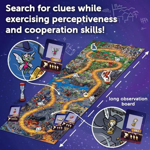 Trefl Spy Guy: Fantasy - Cooperative Detective Game, 5+ | Observation-Based Board Game, World of Magic and Fairytale Creatures, Searching for Clues