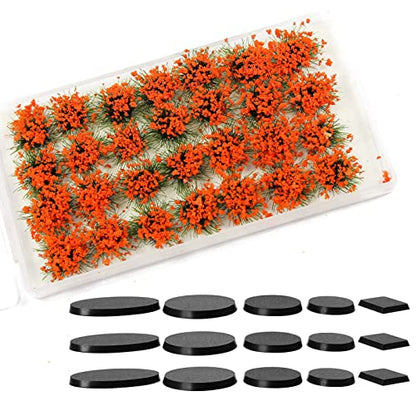 Miniature Vegetation Bushy Shrubs Tuft Flowers with Model Bases War Game DIY Railway Terrain Scenery (H) - color: H