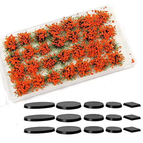 Miniature Vegetation Bushy Shrubs Tuft Flowers with Model Bases War Game DIY Railway Terrain Scenery (H) - color: H