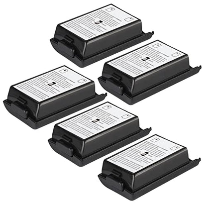 Brrnoo 5 PCS Battery Cover for Controller, Replacement Shell Case Kit with Anti Abrasion Material, Precise Appearance for Game Accessory (Black) - color: Black