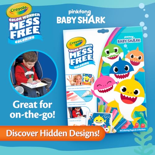 Crayola Baby Shark Color Wonder Pages, Mess Free Coloring for Toddlers, Coloring Activity, Travel Activities, Toddler Toys & Gifts, 3+ - style: Baby Shark