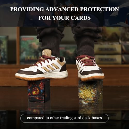 Card Deck Box for MTG Card Storage Box Holds 100 Plus Single Sleeved Cards with Trading Cards Games TCG Yugioh etc.(Scarlet Red) - color: Scarlet Red