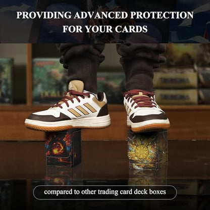 Card Deck Box for MTG Card Storage Box Holds 100 Plus Single Sleeved Cards with Trading Cards Games TCG Yugioh etc.(Scarlet Red) - color: Scarlet Red