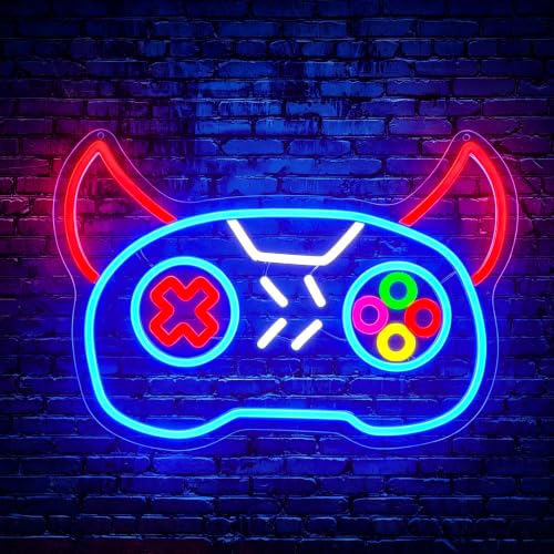 Demon Game Neon Sign for Wall Decor Light Up Sign Led Signs for Game Room Party Home Wall Decor USB Powered - color: Demon Gam
