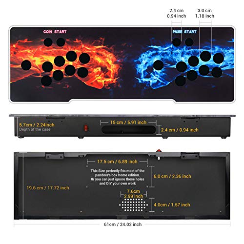 ARCADORA DIY Arcade Console Case Acrylic Panel Video Game Machine Box Replacement Case, Supports 8 Buttons, Home Cabinet 2 Players DIY Joystick Accessories Kit Empty Arcade Box