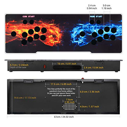 ARCADORA DIY Arcade Console Case Acrylic Panel Video Game Machine Box Replacement Case, Supports 8 Buttons, Home Cabinet 2 Players DIY Joystick Accessories Kit Empty Arcade Box