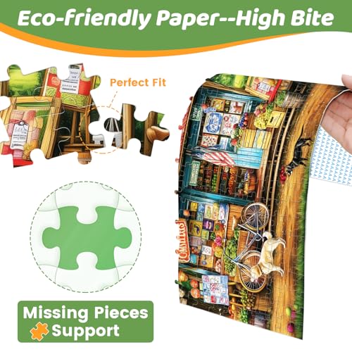 Puzzles 300 Pieces for Adults | HT Vegetable Store Puzzles | Recycled Cardboar Jigsaw Puzzles 300 Pieces | Challenging Family Activity Great Gift Idea for Family Friends | 20.5 X 15 inches - style: HT Vegetable Store