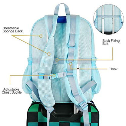STEAMEDBUN Ita Bag Backpack with insert Pin Display Backpack for School Anime Cosplay - color: Blue