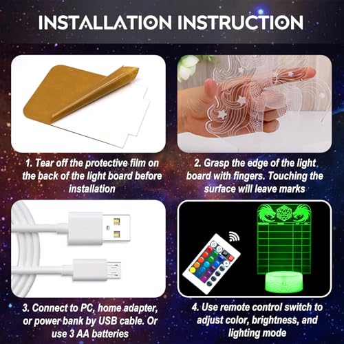 DND Initiative Tracker for DM, Unique Erasable Acrylic Light with Pen, Fantasy D&D Combat Health Tracker, Dungeon Master Tool for Dungeons and Dragons 5e Gifts Pathfinder Tabletop RPG Accessories