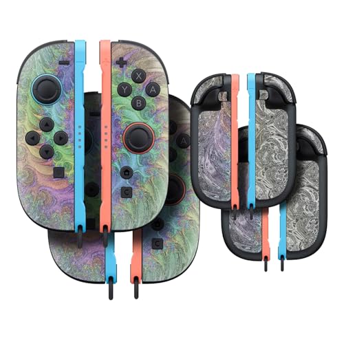 Glossy Glitter Gaming Skin Compatible with Nintendo Switch 2 Joy-Con Controller 2 Pack - Tripping - Premium 3M Vinyl Protective Wrap Decal Cover - Easy to Apply | Crafted in The USA by MightySkins - color: Tripping, size: 2 Pack of Joy-Con Skins, style: G