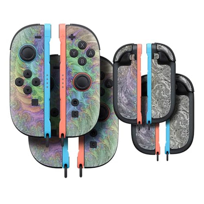 Glossy Glitter Gaming Skin Compatible with Nintendo Switch 2 Joy-Con Controller 2 Pack - Tripping - Premium 3M Vinyl Protective Wrap Decal Cover - Easy to Apply | Crafted in The USA by MightySkins - color: Tripping, size: 2 Pack of Joy-Con Skins, style: G