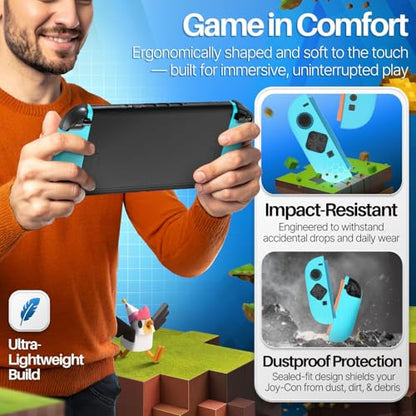 TNP JoyCon 2 Case Cover for Nintendo Switch 2 2025 - Soft Anti-Slip Silicone Protective Skin with Thumb Grip Caps Compatible with Nintendo Switch 2 Joy-Con 2 Controllers, 2 Pack (Light Blue) - color: Light Blue