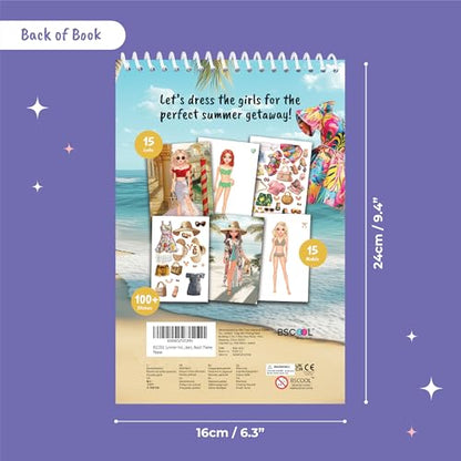 Sticker Dress Up Book for Girls – Summer Holiday Fashion | Activity book teaches fashion design with guides and stickers. Includes dress-up games and creative play. (ages 5 and up.) - color: Sticker Dress Up - Summer Holiday