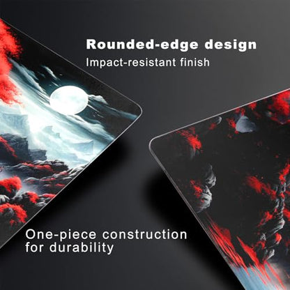 Glass Mousepad, Hard Surface Gaming Mouse Pads, Mousepad Gaming, Glasspad | Glass Pad, Professional Esport Tempered Glass Mouse Pad, Hard Mouse Pad for Bed, 11.8"×9.8" computer mat - color: Cherry Blossoms and the Full Moon 1