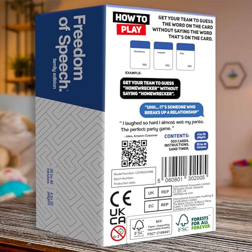 Card Board Games for Adults - Party Games for Friends and Family Game Night | Freedom of Speech Card Board Game - Family Edition - Fast-Paced - Guess The Word - Easy to Play - color: Freedom of Speech Family