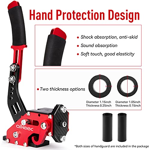aikeec 64 Bit USB Handbrake with Clamp for PC Windows Sim Racing Games G25 G27 G29 T500 FANATECOSW Dirt Rally with Handle Grip - color: red, size: with clamp