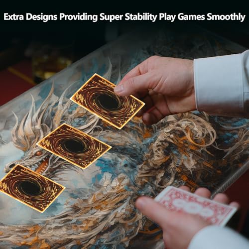 MTG Playmat,Game Play Mat for MTG TCG 24 x 14 inches Cards Game Playmats,Trading Card Game Stitched Play Mats Commander Deck Gaming Desk Mat Card Gameplay Mats,Artdragon - color: Artdragon, size: NO Zone