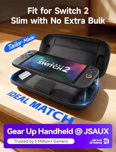 JSAUX Slim Carrying Case for Nintendo Switch 2, Hard Shell Protection | Lightweight Travel Design, 12 Game Card Slots, Wrist Strap, Soft Lining - color: Inner Pouch