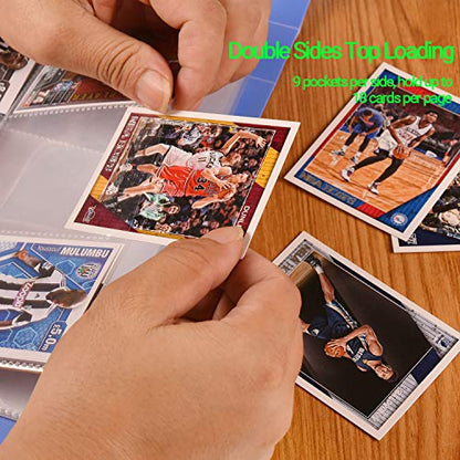 ABLY 720 Pocket Double Sided Card Sleeves, 9-Pocket, for 3 Ring Binder | 40 pages, trading card protector sheets for Pokemon, baseball, Skylanders, clear plastic, fit 3-ring binder - size: Double-Sided