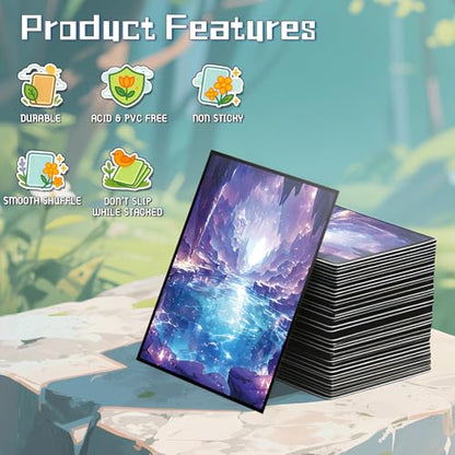 MTG Card Sleeves - Underground Sea(Blue Black) - Fantasy Dual Lands Series - Ultra Clear Front & Matte Finish Back, 100 Count Standard Size TCG Art Sleeves for Magic The Gathering - color: Underground Sea(blue Black)