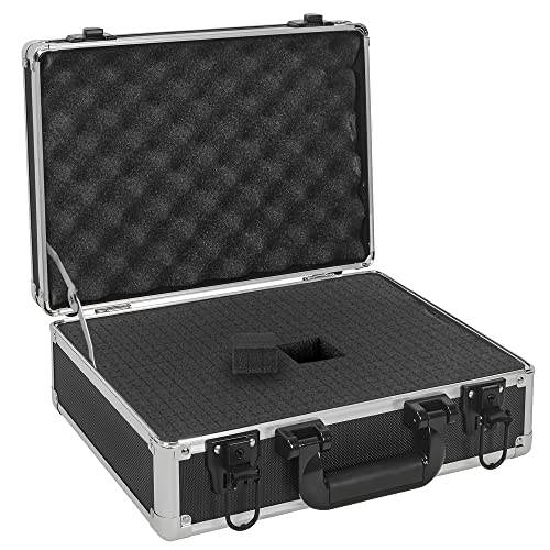 14 Inch Hard Shell Carrying Case Ideal for Wireless Mic System Storage & Camera Gear Transportation, Aluminum Alloy Sturdy Build, Customizable Pre-Diced Foam, Black - size: Inner：13.6''X 9.6''X 4.6''