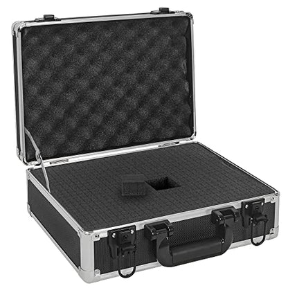 14 Inch Hard Shell Carrying Case Ideal for Wireless Mic System Storage & Camera Gear Transportation, Aluminum Alloy Sturdy Build, Customizable Pre-Diced Foam, Black - size: Inner：13.6''X 9.6''X 4.6''