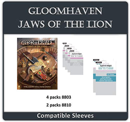 Sleeve Kings Gloomhaven: Jaws of the Lion Compatible Card Sleeves Bundle – 6 Packs, 660 Count, 45 x 68 and 63.5 x 88 mm, Extra Clear 60 Micron Polypropylene, Acid-Free, PVC-Free - style: Gloomhaven: Jaws of the Lion (8803 x 4 + 8810 x 2)