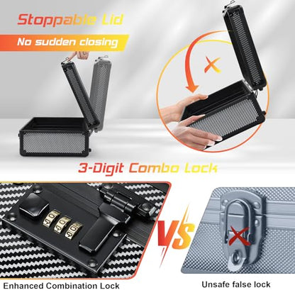 Faquenc Graded Card Case Storage Box, Trading Card Cases for Sports Cards with Combo Lock, Card Slab Case for Baseball Cards Storage, 4-Row Graded Cards Display Box X-Large