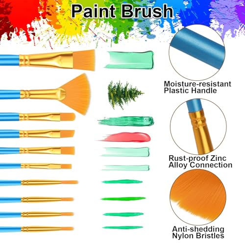 EEEKit 27 PCS Palette Knife Set, Stainless Steel Spatula Pallet Knife with Art Paint Brush, Plastic Scraper for Oil Canvas, Watercolor, Acrylic Painting